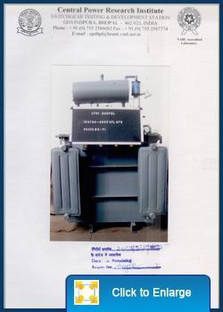 100 Kva Transformer tested at CPRI